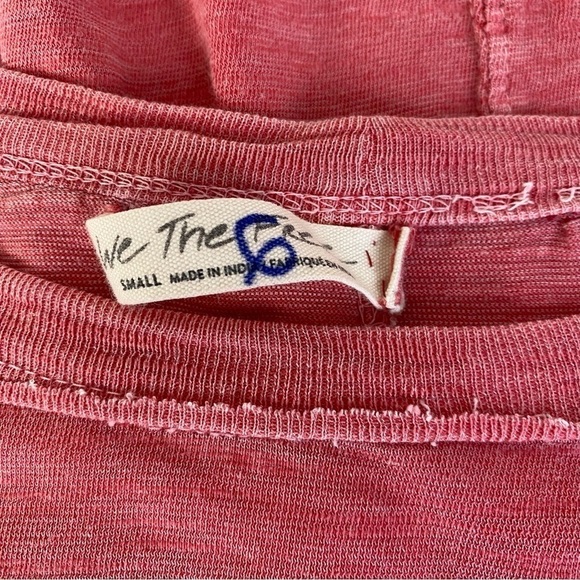 We The Free Linen Blend Long Sleeve Coral Tee Size S - Picture 4 of 6